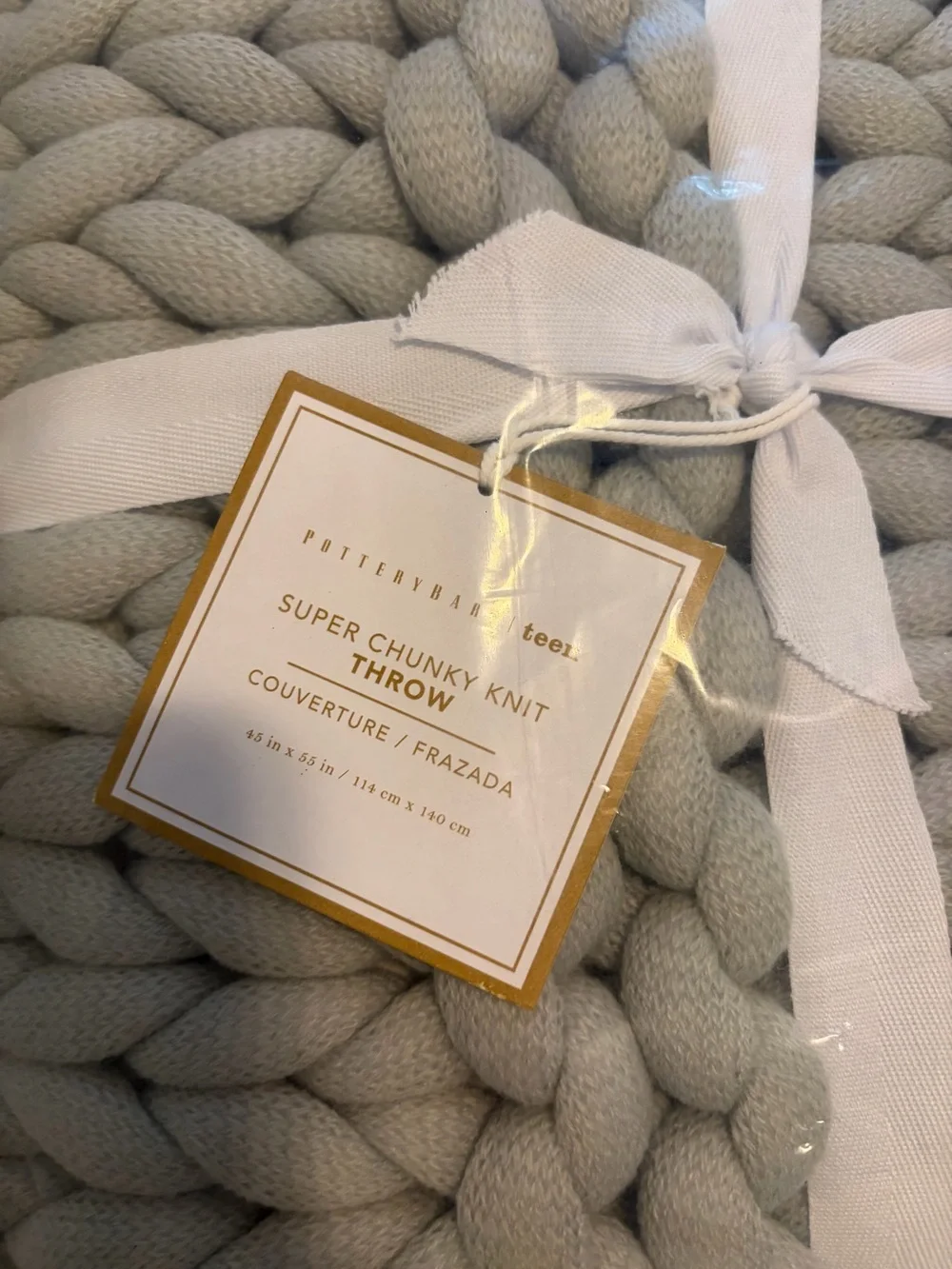 Pottery Barn Teen Super Chunky Knit Throw - Gray